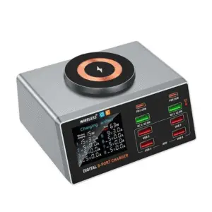 Carregador Wireless Inteligente X9A Multi USB PD-QC Indução 15W e Controle WiFi (Bivolt)